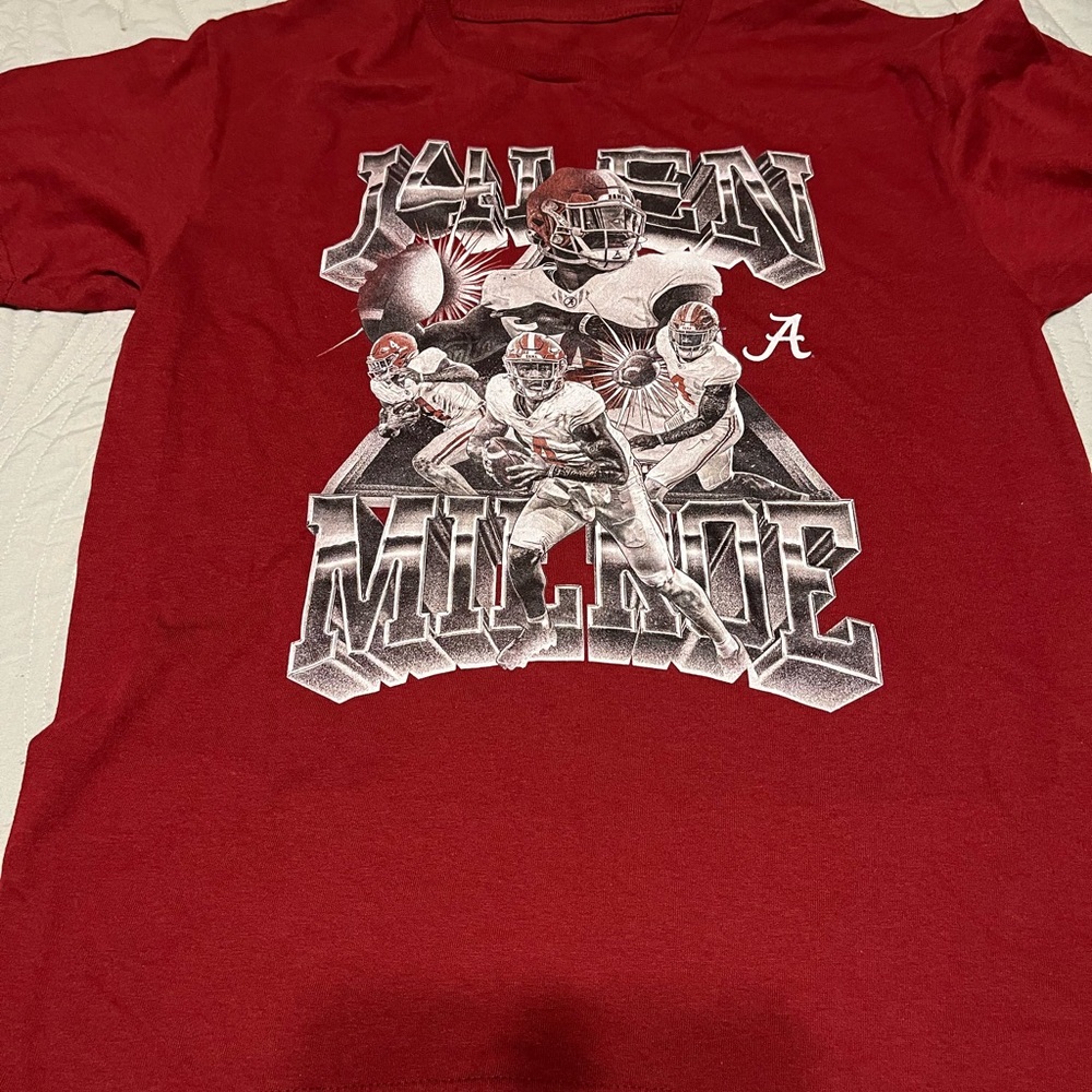 Jalen Milroe Alabama Crimson Tide Athlete Threads NWT T Shirt Size Youth Large